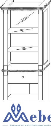Шкаф с витриной 2Д1Я Баккара КМК 0441.8